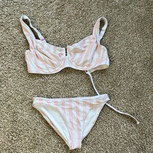 Victoria’s Secret bikini suit (Pink and white stripes) New without tag